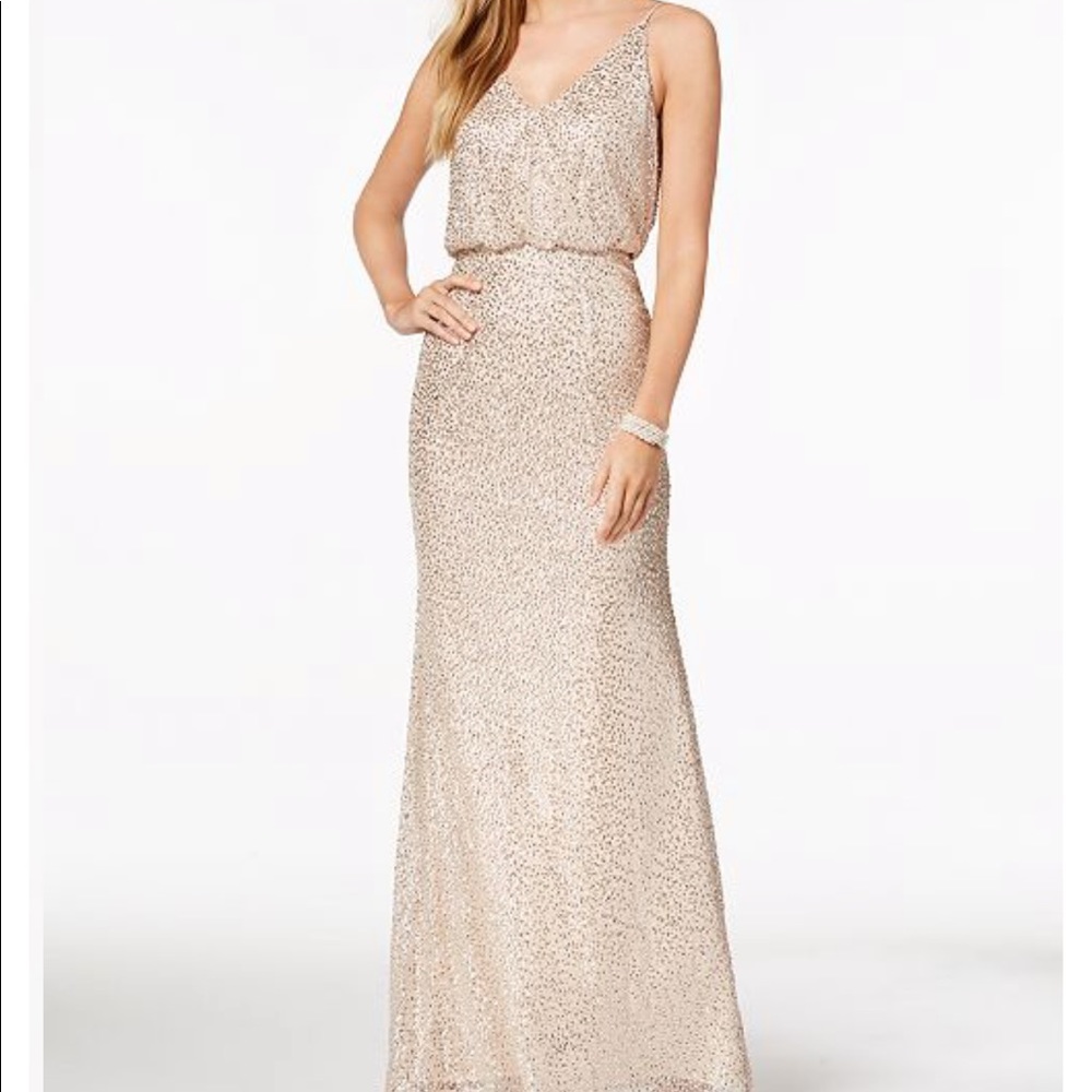Adrianna Papell Sequined Blouson Gown